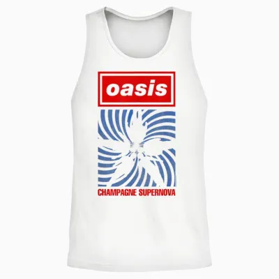 Oasis Band Swirl Unisex Tank Top - White