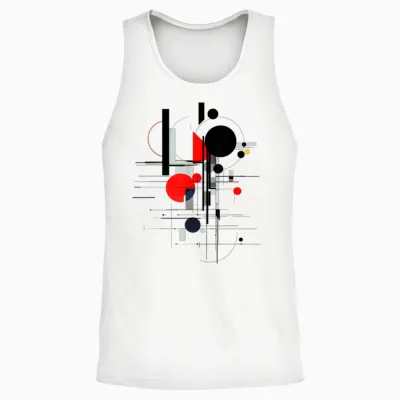 Abstract Art Pattern Painting Geometric Art Work T-Shirt, White, S Unisex Tank Top - White
