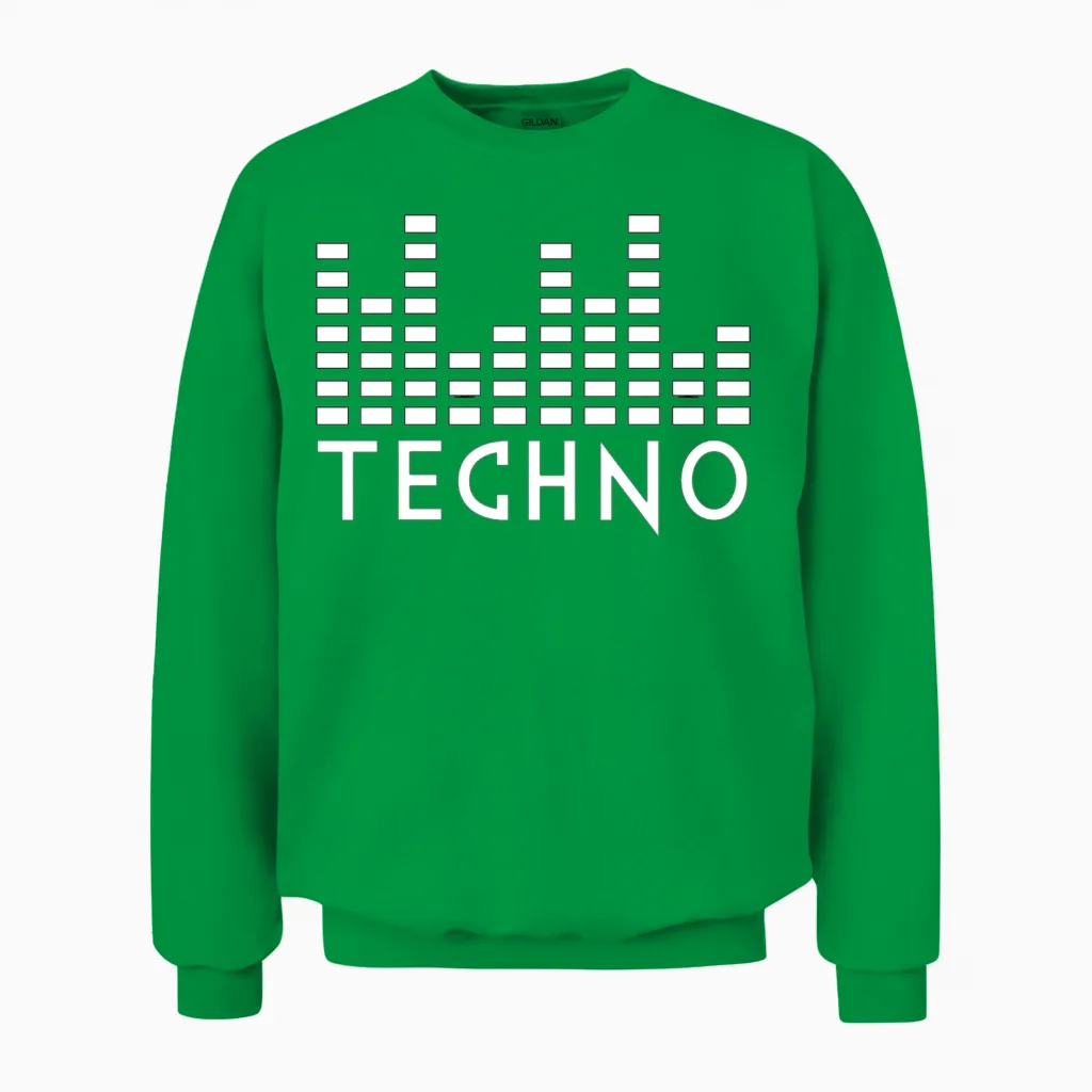 Techno Music Lovers Unisex Sweatshirt in Irish Green