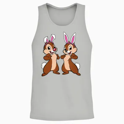 Amazon Essentials Disney Chip 'n' Dale Spring Easter Bunny Ears Unisex Tank Top - Ash