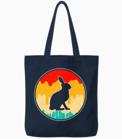 Rabbit Retro Tote Bags - Navy