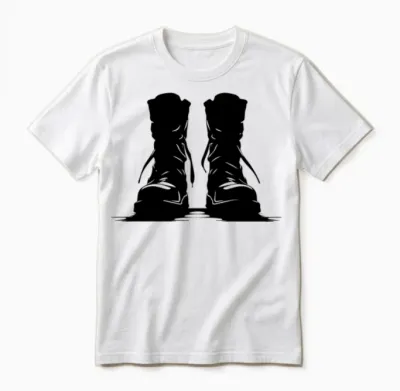 Combat Boots, Hiking Boots Unisex T-Shirt - White