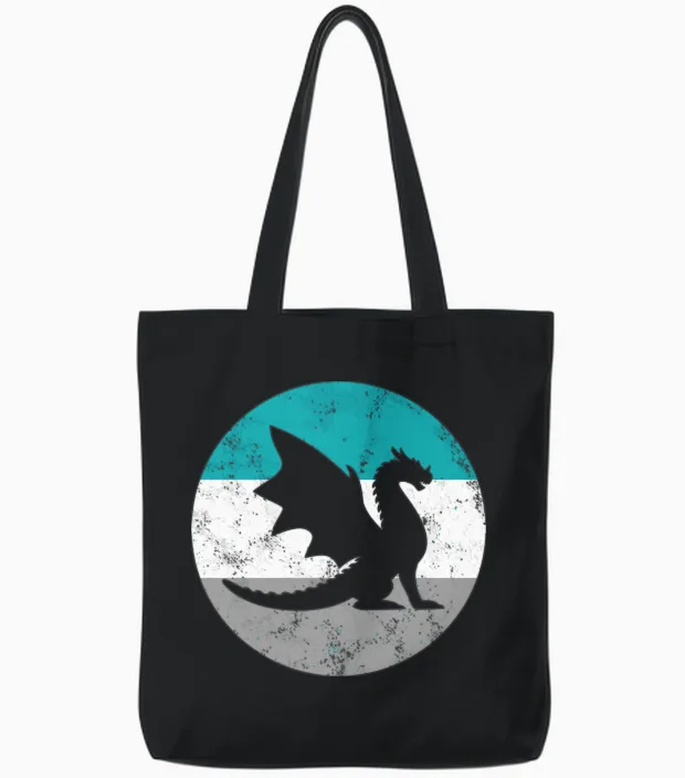 Dragon Retro for Men or Boys Tote Bags - Black