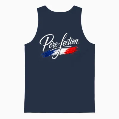 Père-Fection Papa Humour Fête Des Pères Unisex Tank Top - Navy