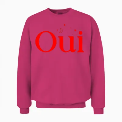 Oui French Word Yes France Paris Message Unisex Sweatshirt - Heliconia
