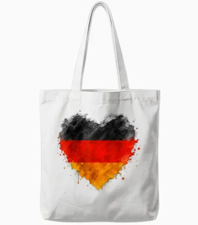 Deutschland Herz T-Shirt Mit Der Deutschen Flagge - Germany Tote Bags - White