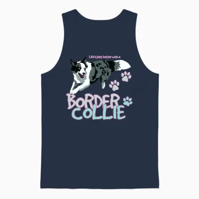 Border Collie Life Unisex Tank Top - Navy