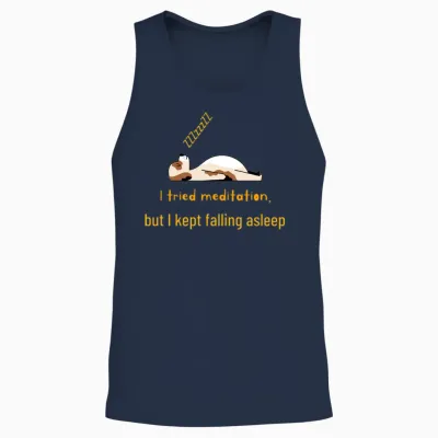 Funny Animal T-Shirt Design, Fitness and Wellness Unisex Tank Top - Navy