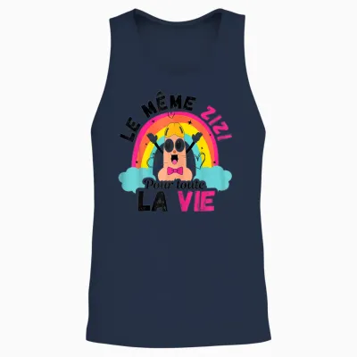 The Same Zizi for All Life Will Hold Attention T-Shirt, White, S Unisex Tank Top - Navy
