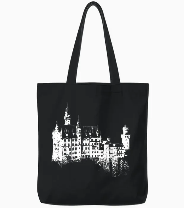 Neuschwanstein Vintage Deutschland Bayern I Love Germany Tote Bags in Black
