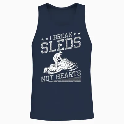 Funny Snowmobile Riding Unisex Tank Top - Navy