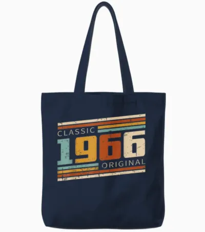 Original 1966 Vintage Gift 60th Birthday Man Woman Tote Bags - Navy