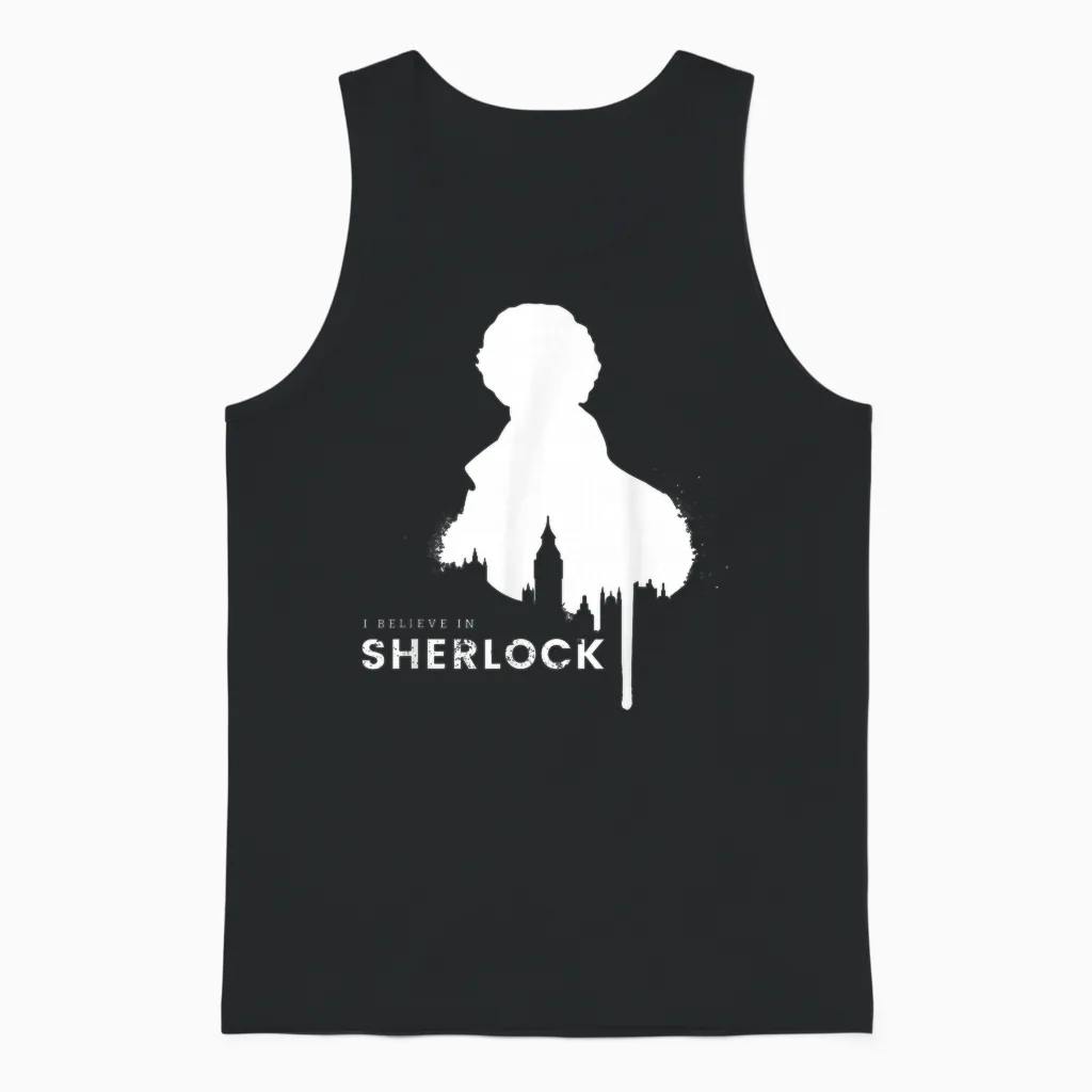 Ich Glaube an Sherlock Unisex Tank Top in Black