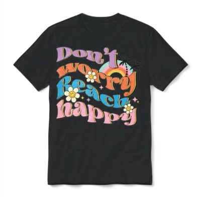 Retro Summer Sublimation Unisex T-Shirt - Black