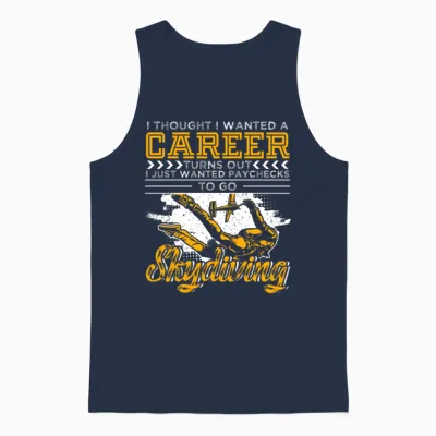 I Just Wanted Paychecks to Go Skydiving Unisex Tank Top - Navy