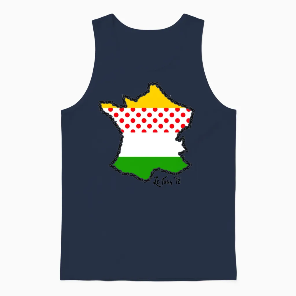 Le Tour '18 by Bob Roll Unisex Tank Top in Navy