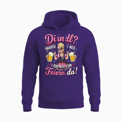 Trachtenshirt Damen Trachten T-Shirt Passend Für Oktoberfest Unisex Hoodie - Purple