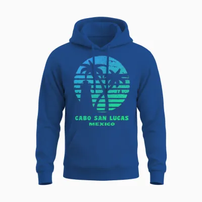 Cabo San Lucas Lighthouse Seagulls Palms Souvenir Unisex Hoodie - Royal