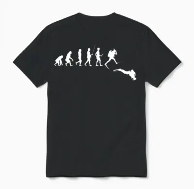 Scuba Diver Evolution Scuba Diving Dive Underwater Unisex T-Shirt - Black