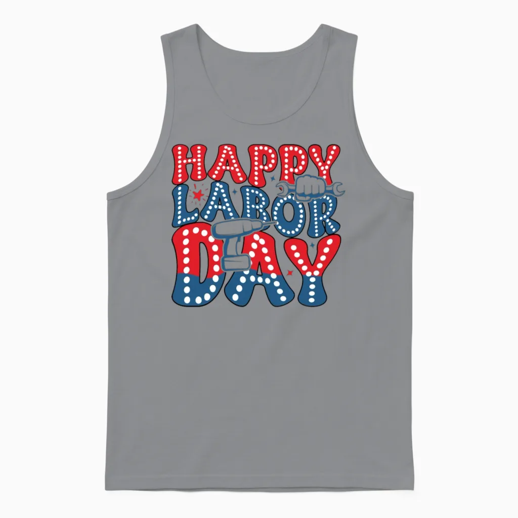 Retro Labor Day Unisex Tank Top - Sport Grey