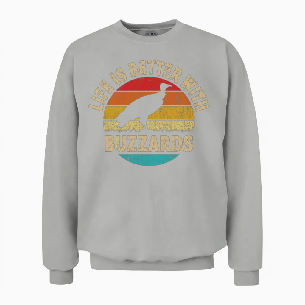 Life Is Better with Buzzards Unisex Sweatshirt in Ash