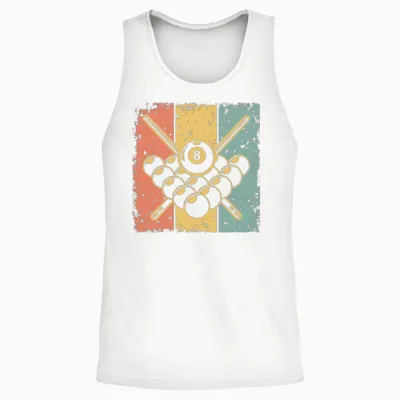 Billiard Retro Unisex Tank Top - White