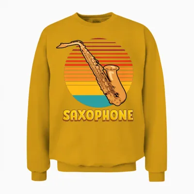Retro Saxophone Unisex Sweatshirt - Gold
