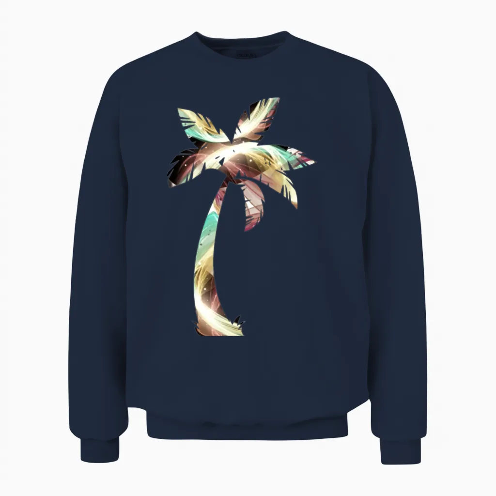 Retro Palm Tree Summertime Unisex Sweatshirt - Navy