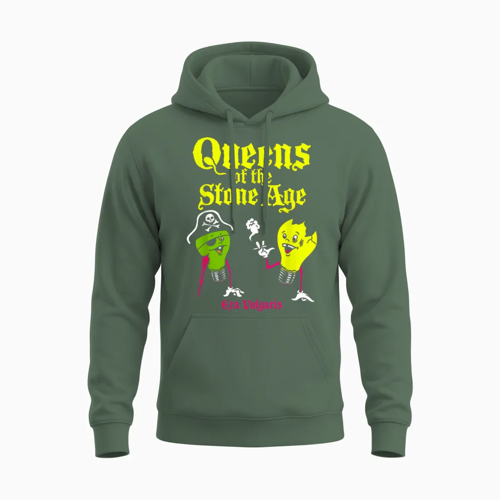 Official Queens of the Stone Age Era Vulgaris Unisex Hoodie in Military Green