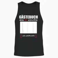 Gästebuch Tshirt 18. Geburtstag Unterschriften Party Unisex Tank Top in Black - 2
