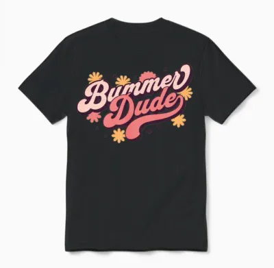 Bummer Dude Retro Vintage 70s Sarcastic Unisex T-Shirt - Black