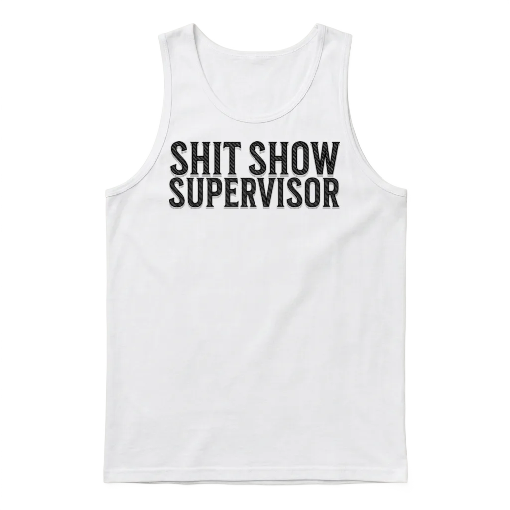 Offensive Humor Shit Show Supervisor Unisex Tank Top - White