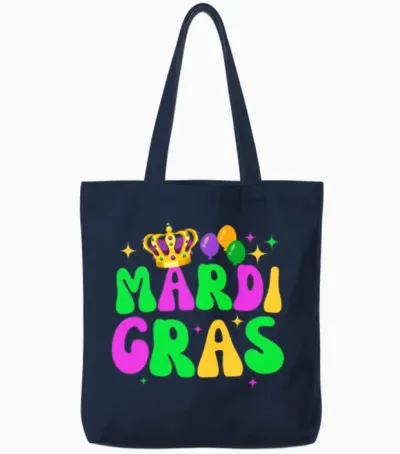 Happy Mardi Gras 2023 Funny Mardi Gras Tote Bags - Navy