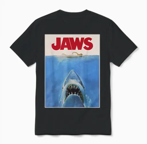 Jaws Classic Movie Unisex T-Shirt in Black