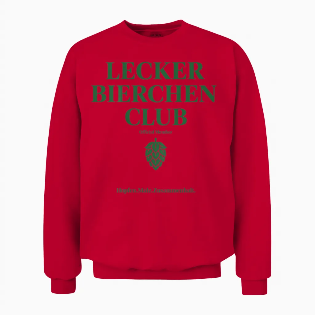 Lecker Bierchen Club Unisex Sweatshirt in Red