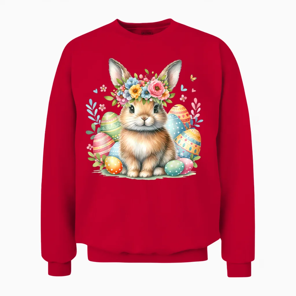 Osterhase Ostern Hase Ostereier Oster Outfit Osterhasen Süß Unisex Sweatshirt in Red