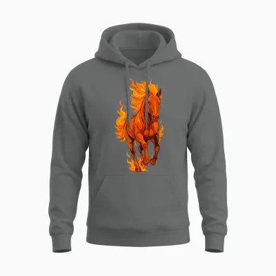 Fire Horse Chinese New Year 2026 Moon Star Sign Festival Unisex Hoodie - Graphite Heather