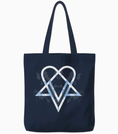 Ville Valo Heart Full of Ghosts Tote Bags - Navy
