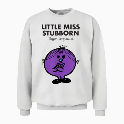Mr. Men Little Miss Stubborn Unisex Sweatshirt - White