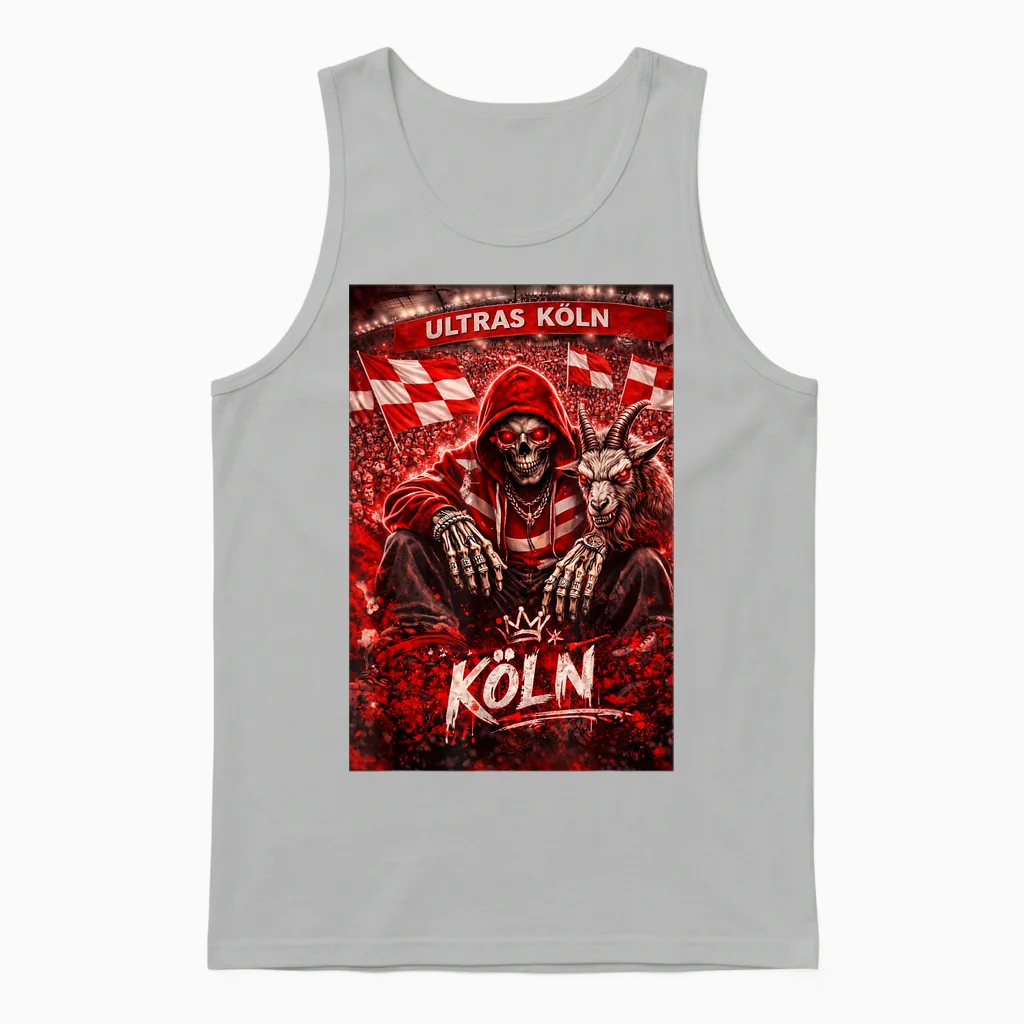 Köln T-Shirt Kölner Ultras Tradition Herren Südkurve Kölle Unisex Tank Top in Ash