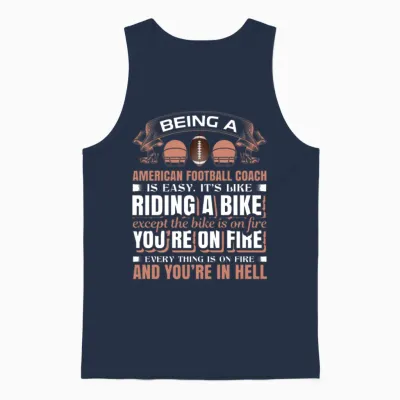 Custom American Football T-Shirt. Unisex Tank Top - Navy