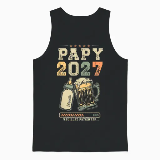 Future Grandpa 2027 Soon Grandpa Announcement Pregnancy Unisex Tank Top - Black