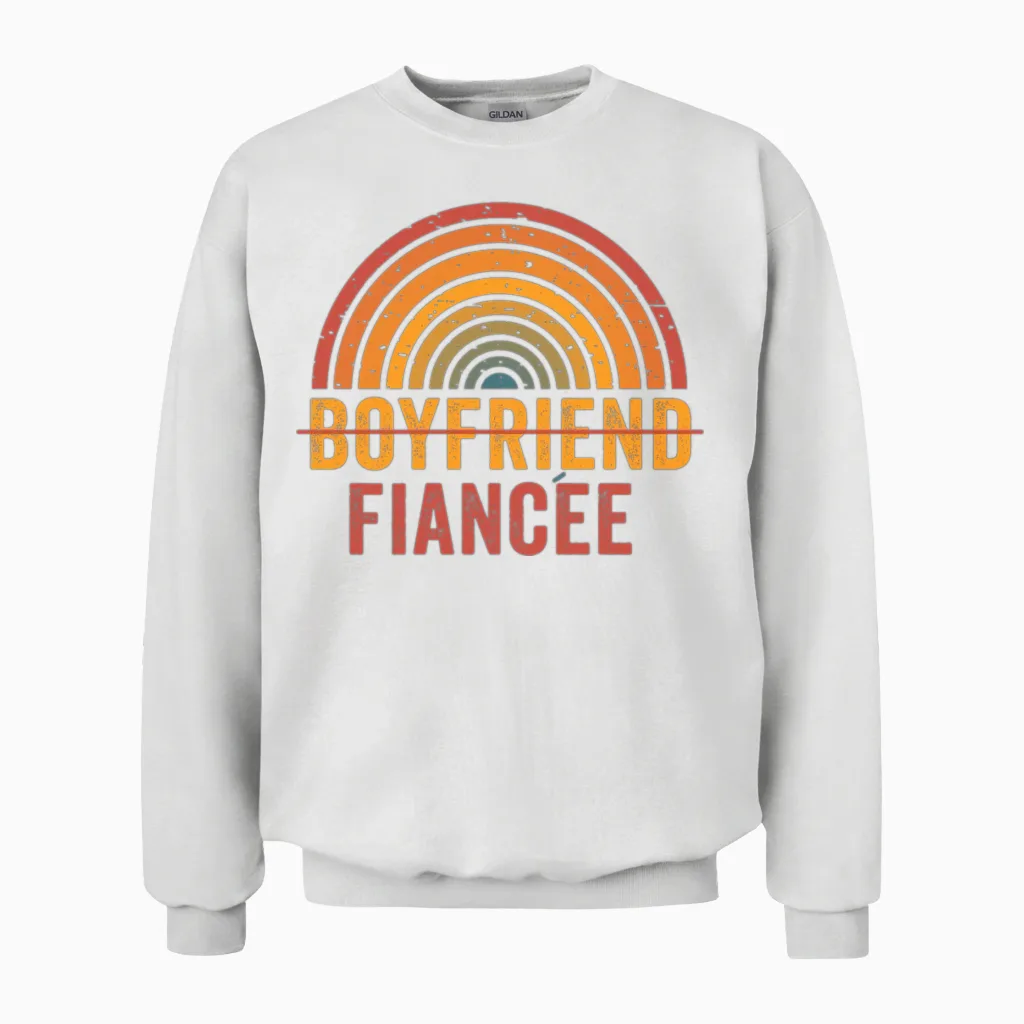 Couple Engagement Engaged Men Funny Fiancee Unisex Sweatshirt in White