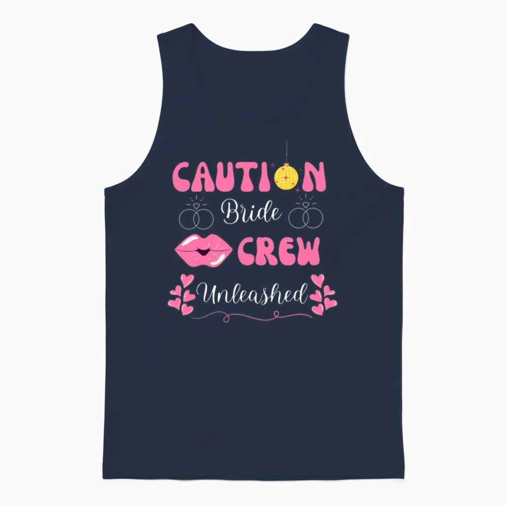 Groovy Bachelorette Party Aesthetic Gift Unisex Tank Top in Navy