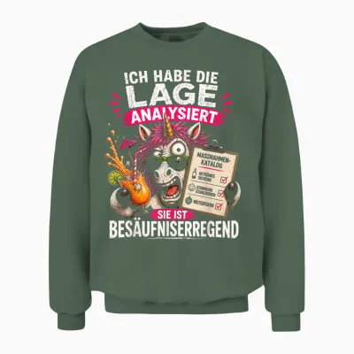 Die Lage Ist Besäufniserregend Karneval Fasching Hangover Unisex Sweatshirt - Military Green