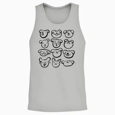 Dog Emojis Unisex Tank Top - Ash