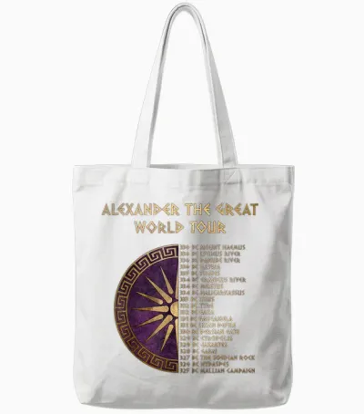 Alexander Der Große: Weltreise Durch Die Griechische Tote Bags - White