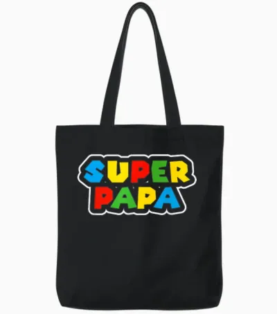 Super Papa Geburtstagsgeschenk Vater Geschenk Bester Papa Tote Bags - Black