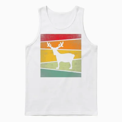 Moose Retro Unisex Tank Top - White