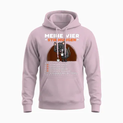 Katze Lustige Sprüche Urlaub Müde Kaffee Unisex Hoodie - Light Pink
